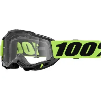 100% Accuri 2 Goggles – Neon Yellow – Clear 50013-00040