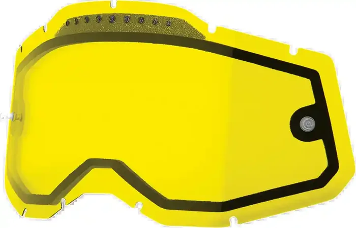100% Accuri 2/Racecraft 2/Strata 2 Dual Lens – Vented – Yellow 59082-00003