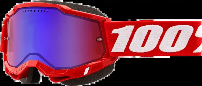 100% Accuri 2 Snow Goggles – Red – Red/Blue Mirror 50022-00005