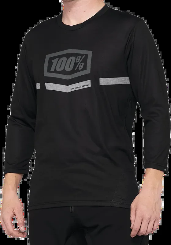 100% Airmatic 3/4 Sleeve Jersey – Black – Large 40018-00002