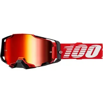 100% Armega Goggles – Red – Red Mirror 50005-00033