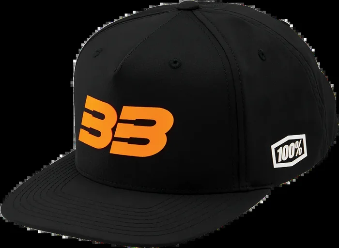 100% BB33 Hat – Black/Fluo Orange – One Size BB-20041-485-01
