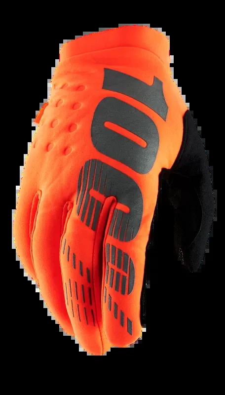 100% Brisker Gloves – Fluo Orange/Black – Large 10003-00012