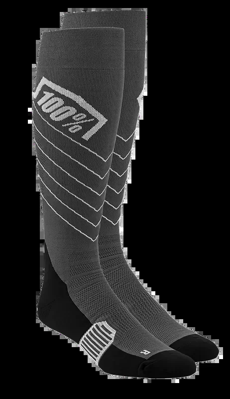 100% Hi-Side Performance Socks – Gray – Large/XL 20054-00002