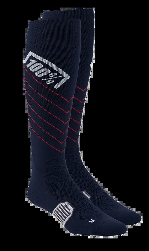 100% Hi-Side Performance Socks – Navy – Large/XL 20054-00004