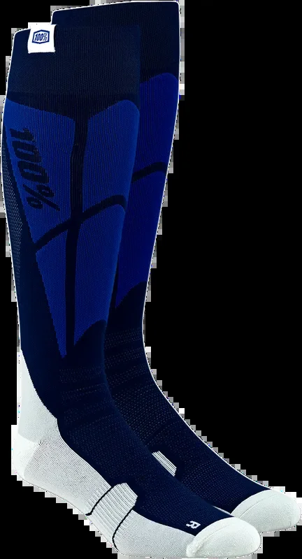 100% Hi-Side Performance Socks – Navy/Gray – Large/XL 24008-264-18