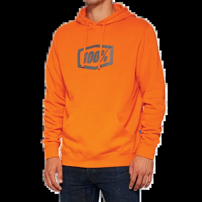 100% Hoodie Icon – Orange – Small 20029-00020