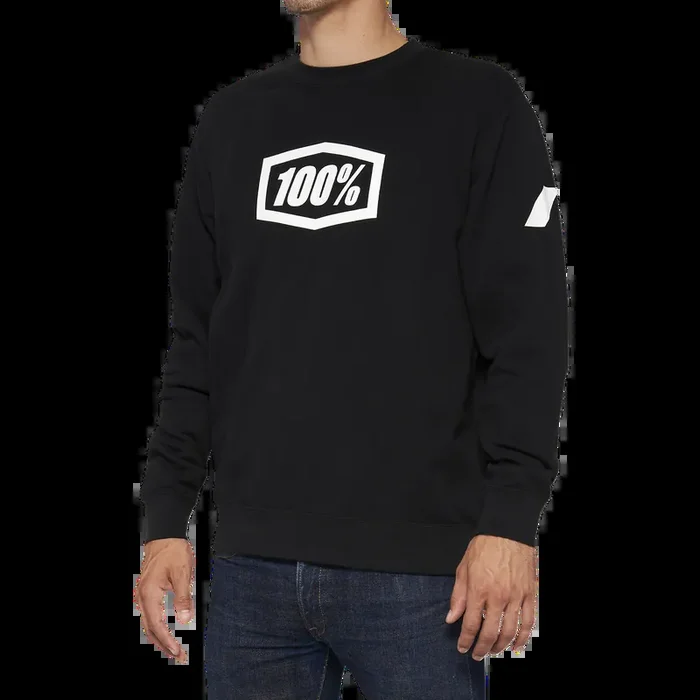 100% Icon Long-Sleeve Fleece Sweatshirt – Black – Small 20026-00000