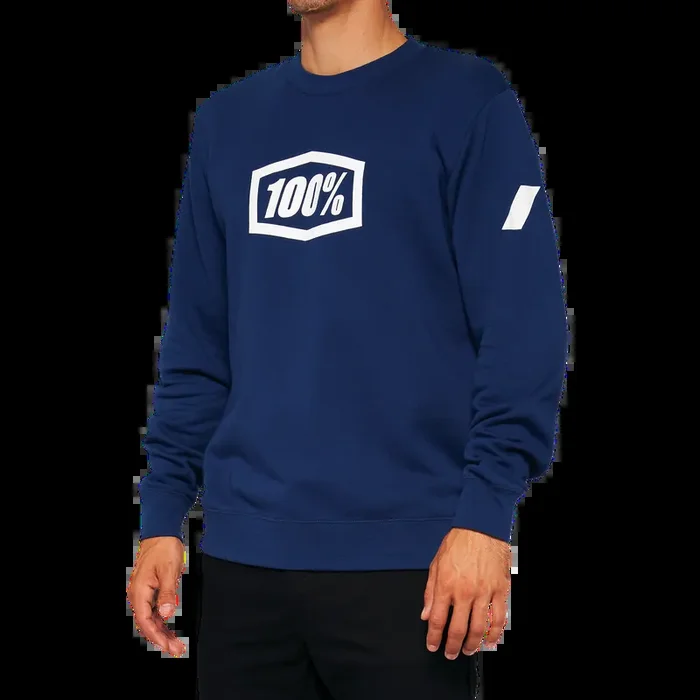 100% Icon Long-Sleeve Fleece Sweatshirt – Navy – Large 20026-00017