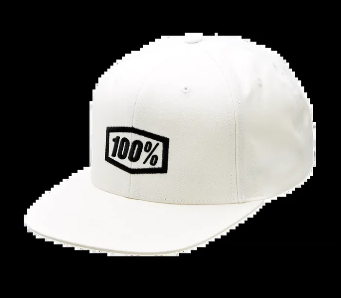 100% Icon Snapback Hat – White – One Size 20044-00007
