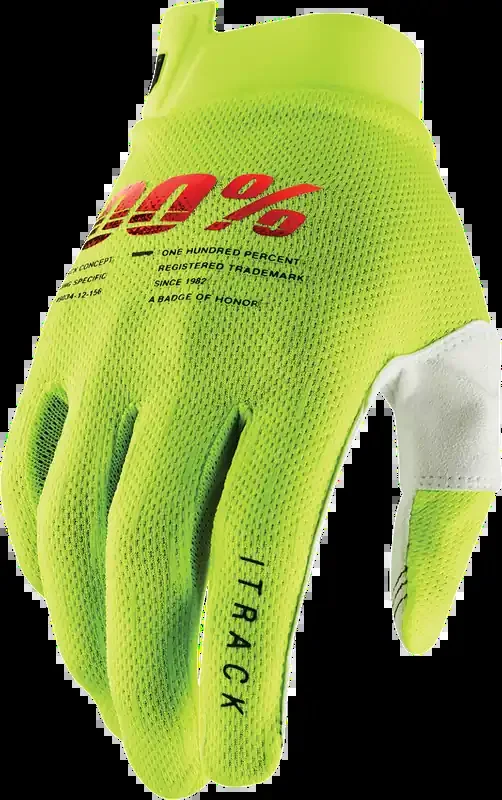 100% iTrack Gloves – Fluo Yellow – 2XL 10008-00014