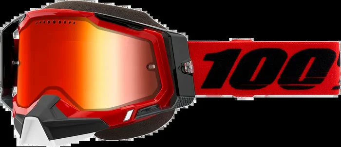 100% Racecraft 2 Snow Goggles – Red – Red Mirror 50012-00003
