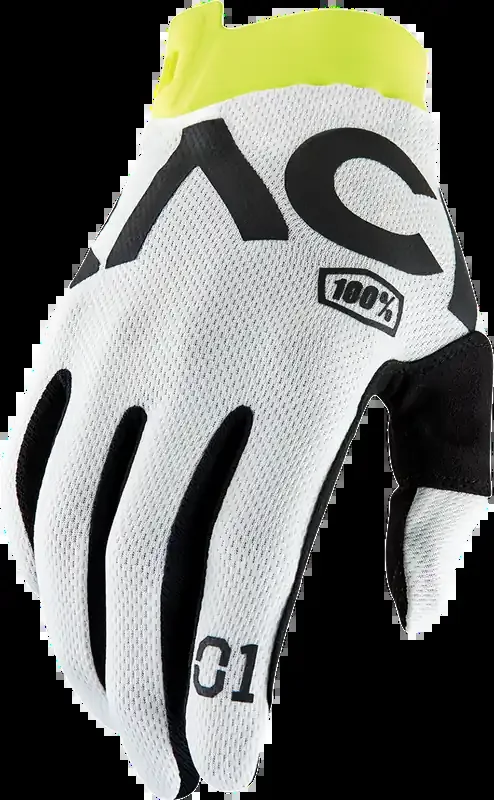 100% Racr iTrack Gloves – White – Medium 10015-010-11