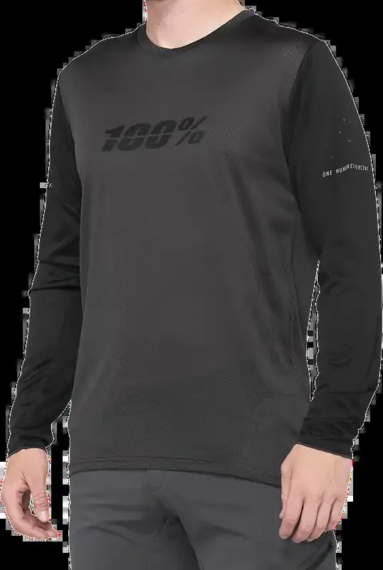 100% Ridecamp Jersey – Long-Sleeve – Black/Charcoal – Small 40028-00000