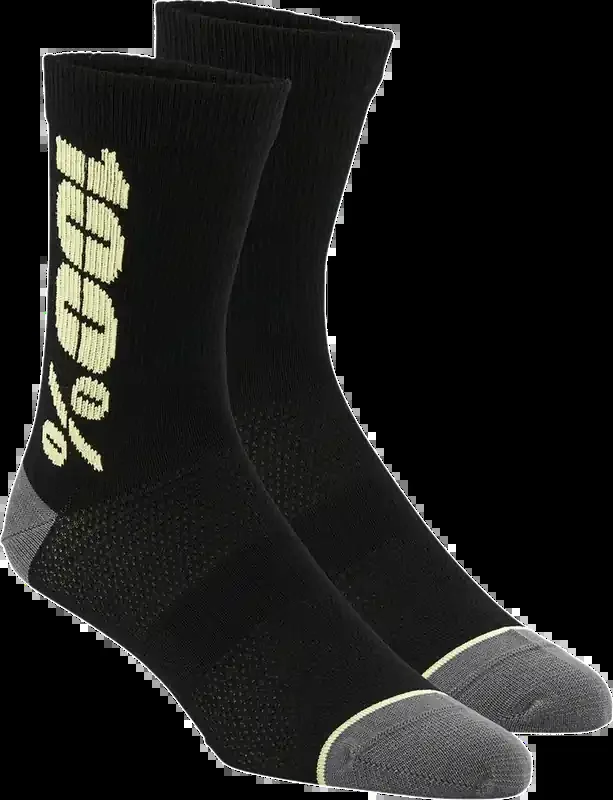 100% Rythym Socks – Black/Yellow – Large/XL 24006-014-18