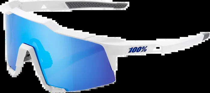 100% Speedcraft Sunglasses – White – Blue Mirror 60007-00012