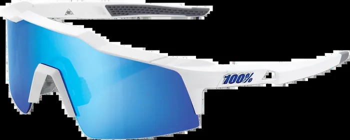 100% Speedcraft XS Sunglasses – White – Blue Mirror 60009-00001