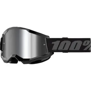 100% Strata 2 Goggles – Black – Silver Mirror 50028-00013