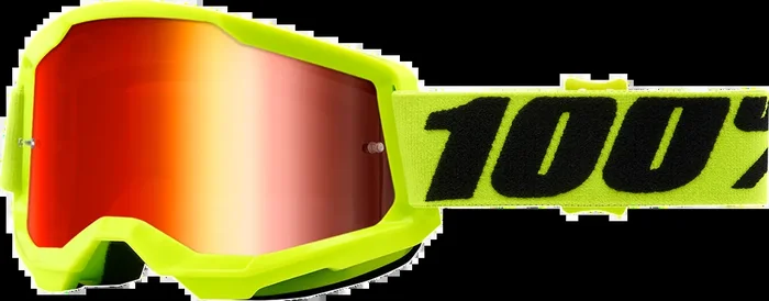 100% Strata 2 Goggles – Yellow – Red Mirror 50028-00003