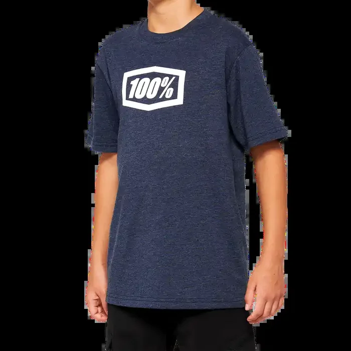 100% Youth Icon T-Shirt – Navy – Medium 20001-00013