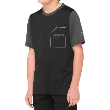 100% Youth Ridecamp Jersey – Short-Sleeve – Black/Charcoal – XL 40031-00003
