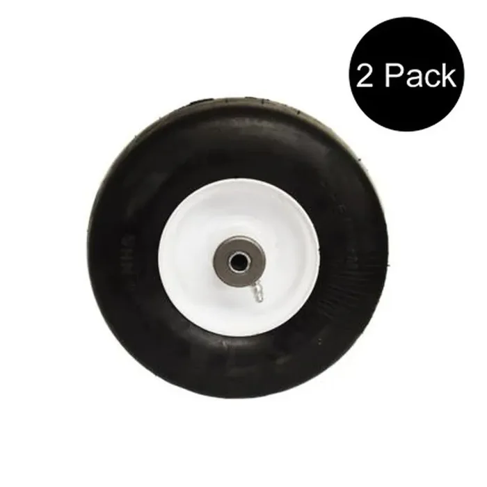 (2) 1521181 5021181 Flat Free Solid Tire Front Caster Wheel Fits Ferris Mowers