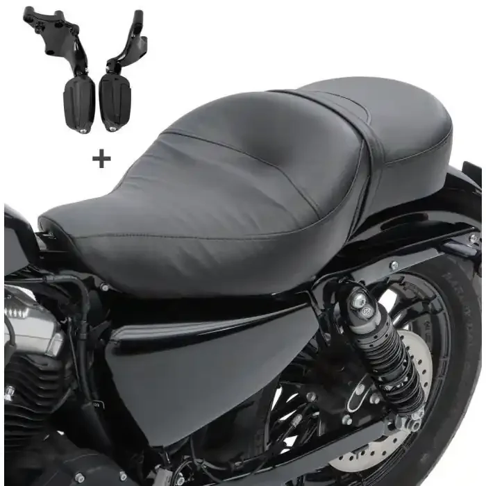 2-Up Seat Set fits for Harley Davidson Sportster 1200 Iron 18-20 with Passenger footpegs and support Craftride S-AA3