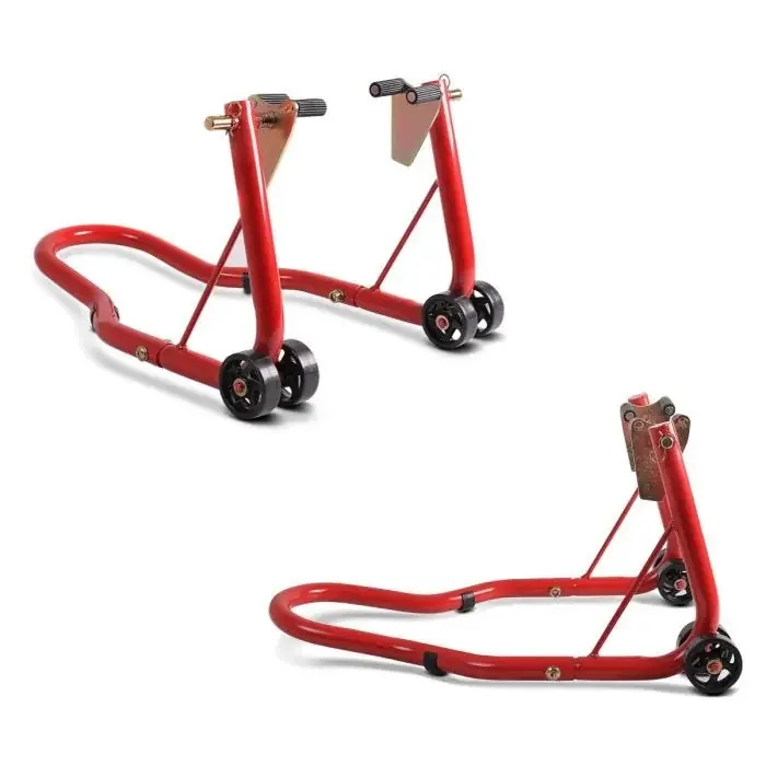 2x Motorcycle paddock stand ConStands Classic Front red Discount Set