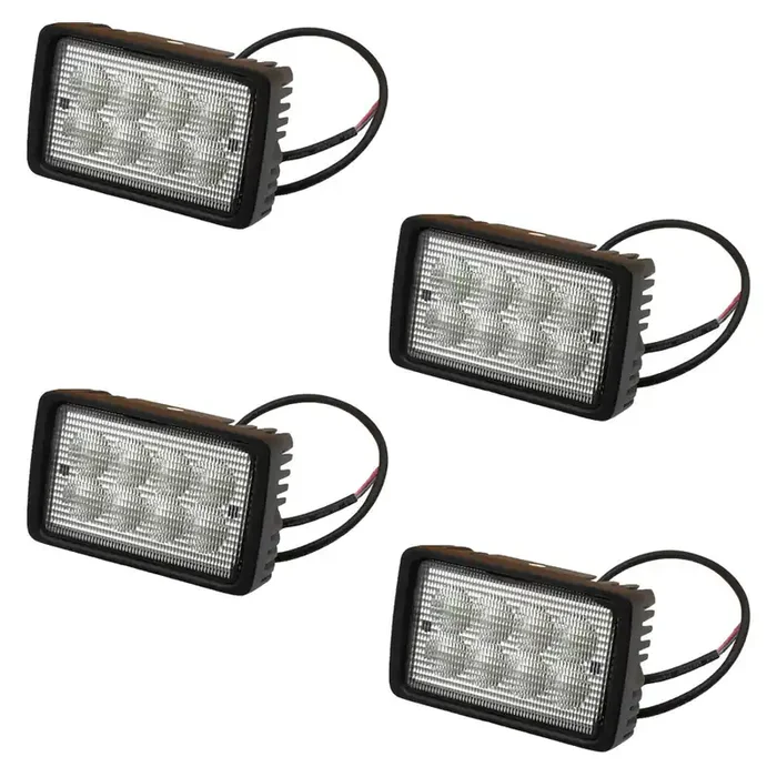 4 Rectangle LED Flood Work Lamps 178345A1 Fits Ford/New Holland 8870 8870A 8970