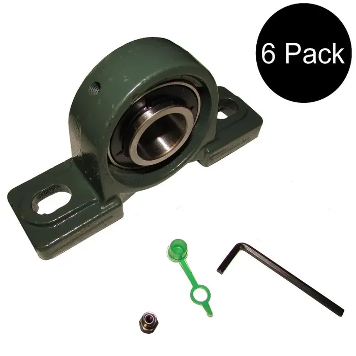 (6 PCS) 1″ Pillow Block Bearing, UCP205-16 Solid Base P205
