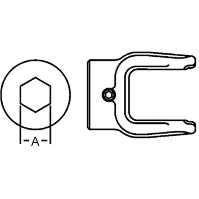 A-D108518-AI Implement Yoke, Hex Bore 1 1/8″ w/ Set Screw