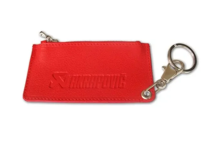 Akrapovic Leather Zip Keychain – red