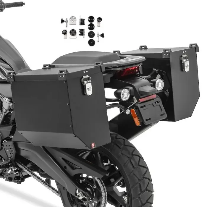 Aluminium Panniers Set compatible with BMW R 1150 R / RS Side Cases Bagtecs AT41 black
