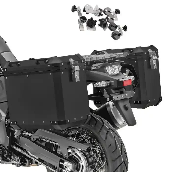 Aluminium Panniers Set compatible with KTM 1050 Adventure Side Cases Bagtecs GX45 black