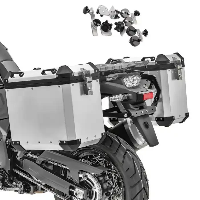Aluminium Panniers Set compatible with KTM 1290 Super Duke GT Side Cases Bagtecs GX45 silver