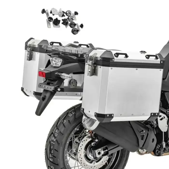 Aluminium Panniers Set compatible with Yamaha Tracer 7 / GT / 9 / GT Side Cases Bagtecs GX38 silver