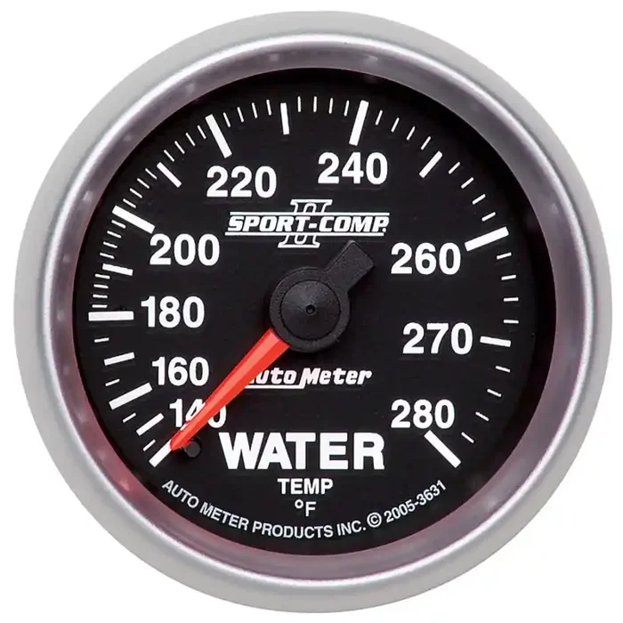 Autometer Sport-Comp II 2-1/16in 140-280 Deg Mechanical Water Temp Gauge – Black
