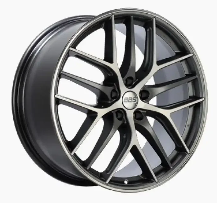 BBS CC-R 19×10 5×112 ET48 Satin Graphite Diamond Cut Polished Rim Protector Wheel -82mm PFS Required