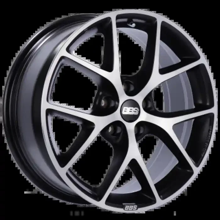 BBS SR 17×7.5 5×100 ET37 Satin Black Diamond Cut Face Wheel -70mm PFS/Clip Required