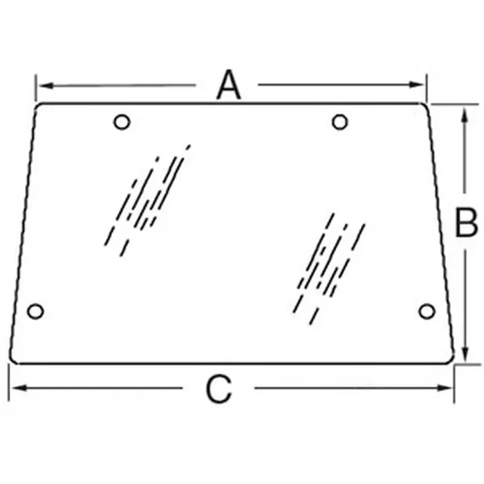 Cab Glass – Side Window RH or LH Fits John Deere 2955 2755 2355 3155 3255 2555 3