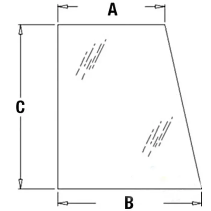 Cab Glass Door Upper – Right Hand Fits Case 590 Super M 580M 580 Super M