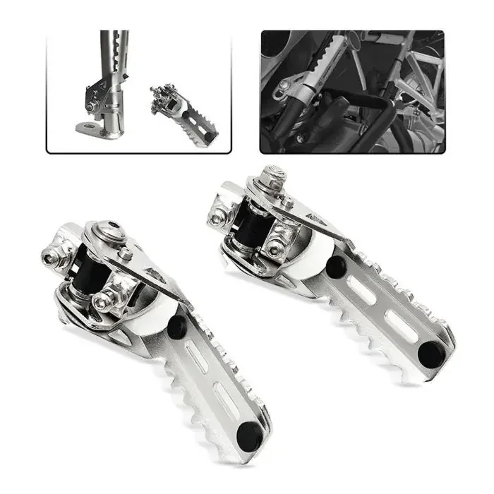 Crash bar foot pegs compatible with BMW R 45 / 65 / S 1000 XR Motoguard HF3 silver