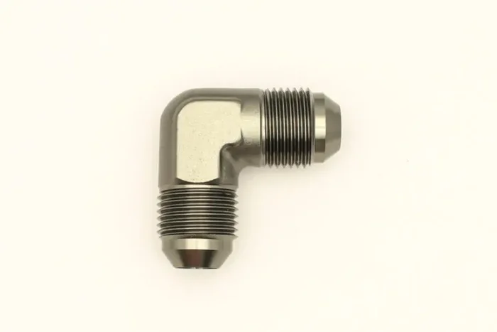 DeatschWerks 8AN Male Flare To 8AN Male Flare 90-Degree Coupler Fitting