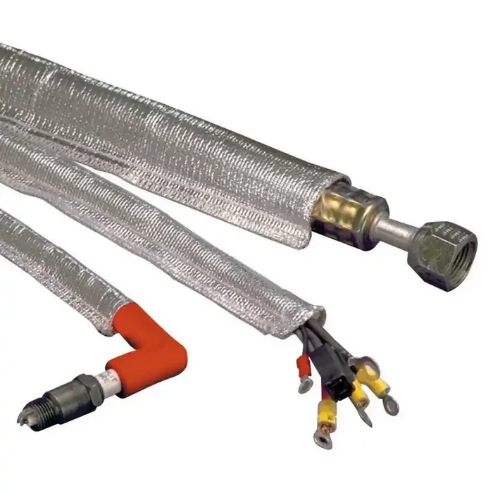 DEI Heat Sheath 1-1/2in I.D. x 3ft – Aluminized Sleeving- Sewn Edge