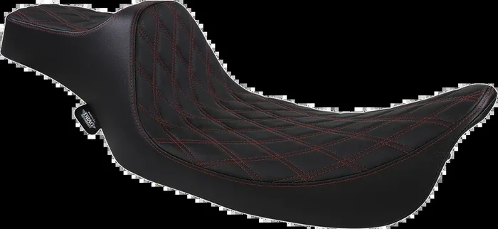 DRAG SPECIALTIES Extended Reach Predator III Seat – Double Diamond – Black w/ Red Thread NOT A 2-UP SEAT 8011371