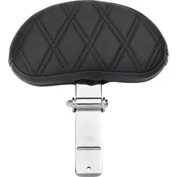 DRAG SPECIALTIES EZ Glide II Backrest – Small – Vinyl – Double Diamond Black Stitch 0822-0537