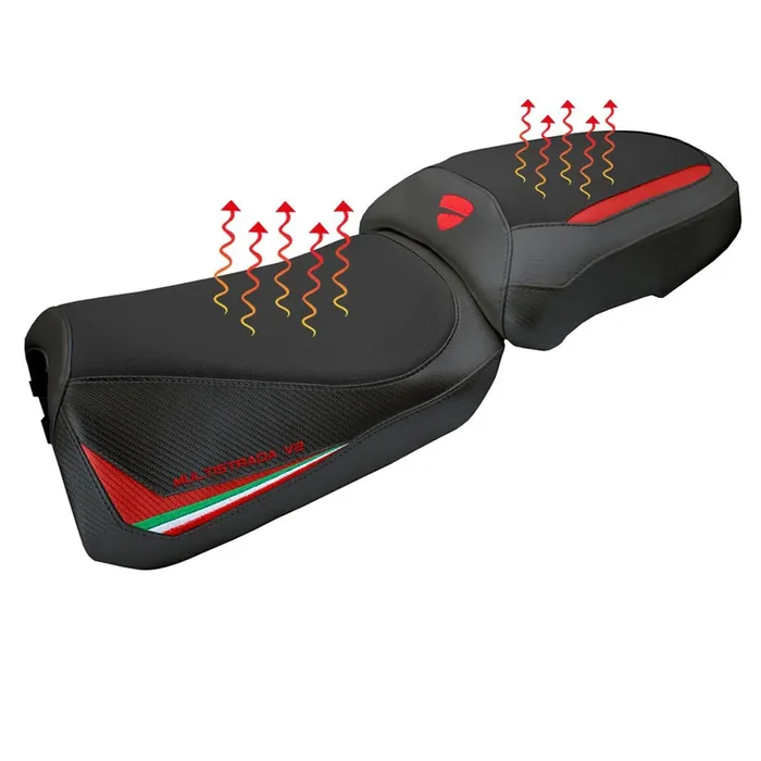 Ducati Multistrada V2 2025 Seat Cover Tappezzeria heating Comfort Red Ita