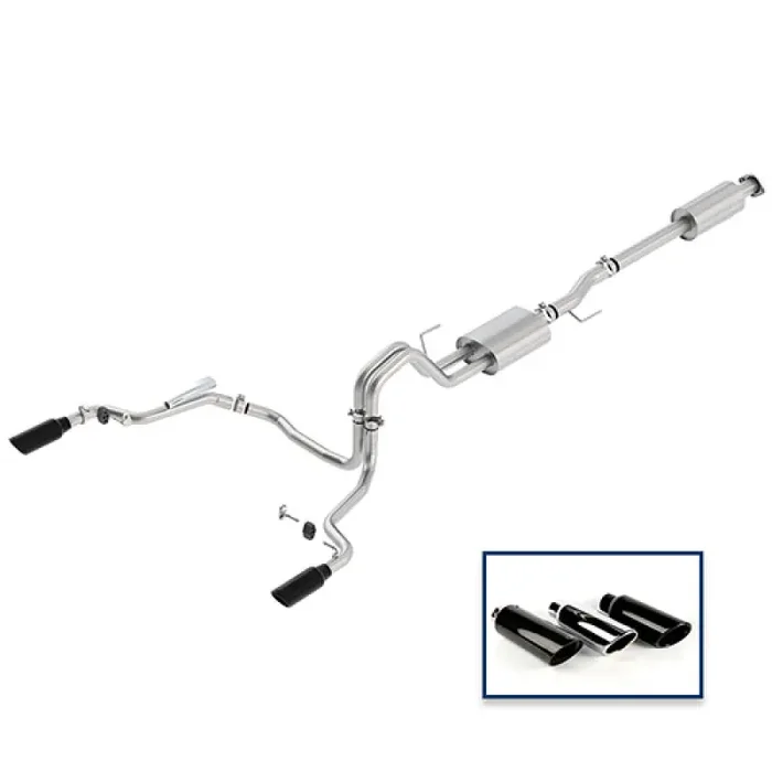 Ford Racing 15-18 F-150 5.0L Cat-Back Sport Exhaust System – Rear Exit Black Chrome Tips