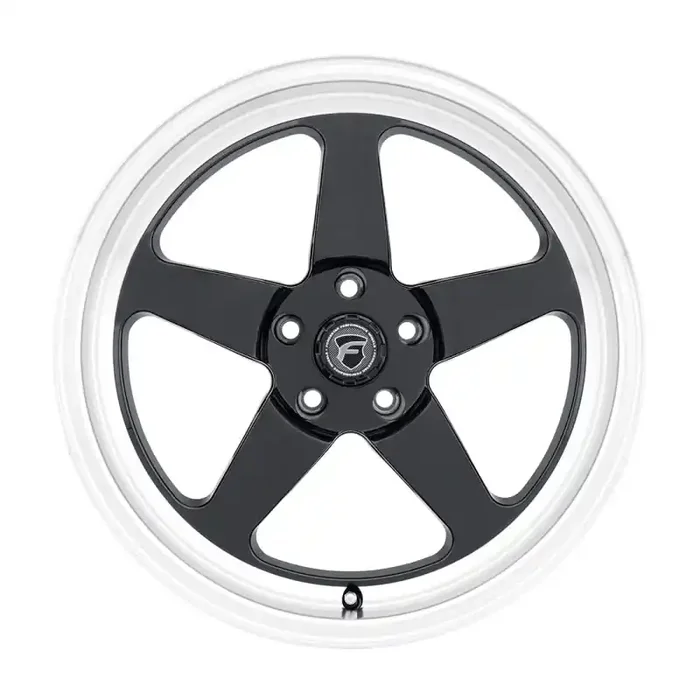 Forgestar F091 18X10 D5 Drag 5X120.65 ET25 BS6.5 Gloss Black w/ Machine Lip 70.3