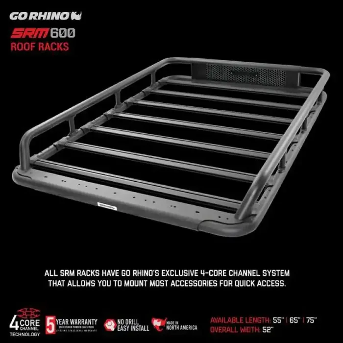 Go Rhino Universal 65in SRM 600 Basket Style Rack – Textured black